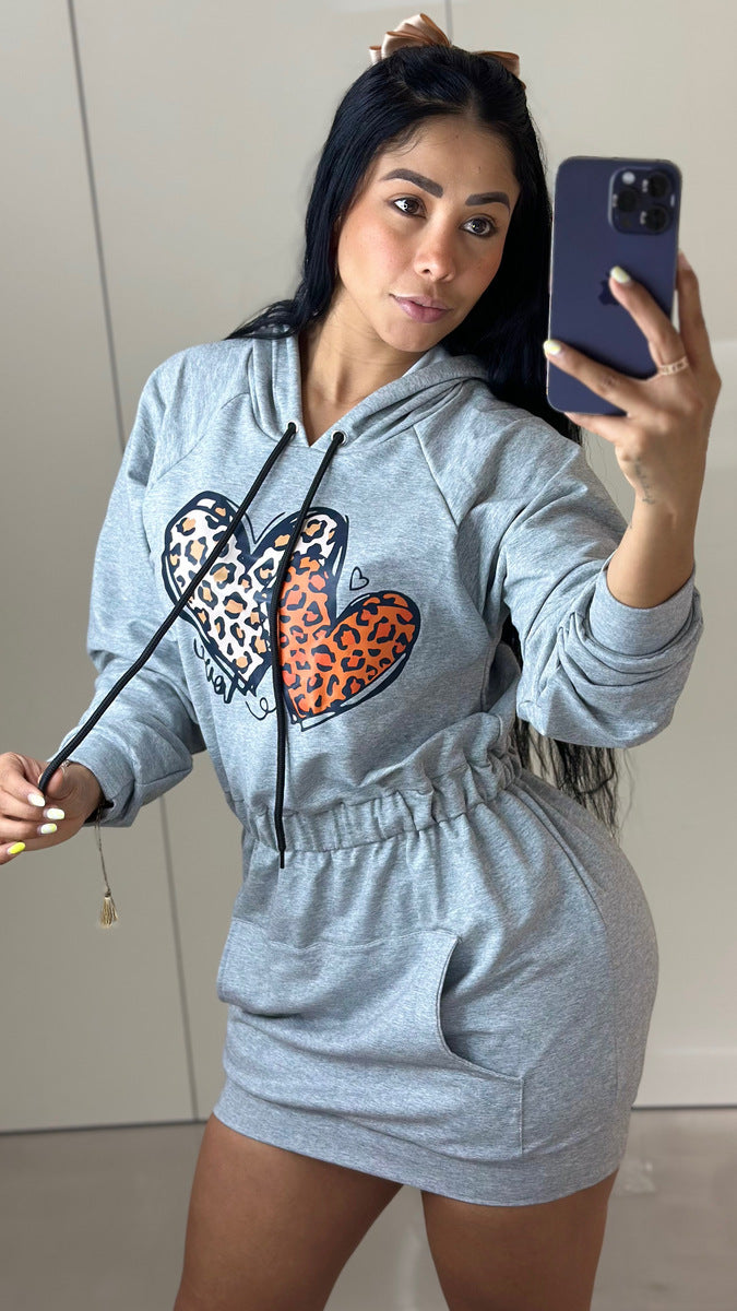 Vestido capucha dtf corazones