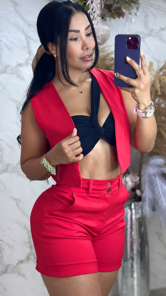 Conjunto 3 pieas short y chaleco