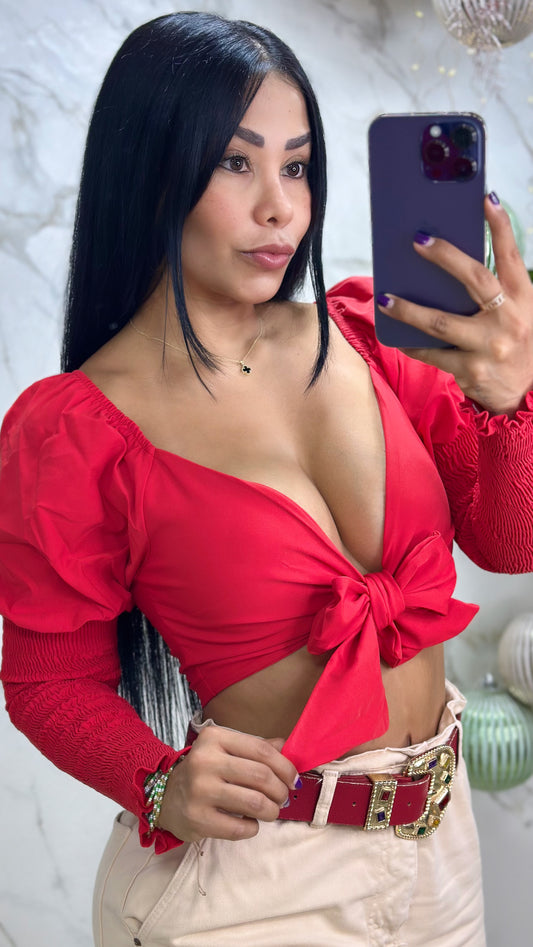 BLUSA MANGAS LARGAS RESORTADAS