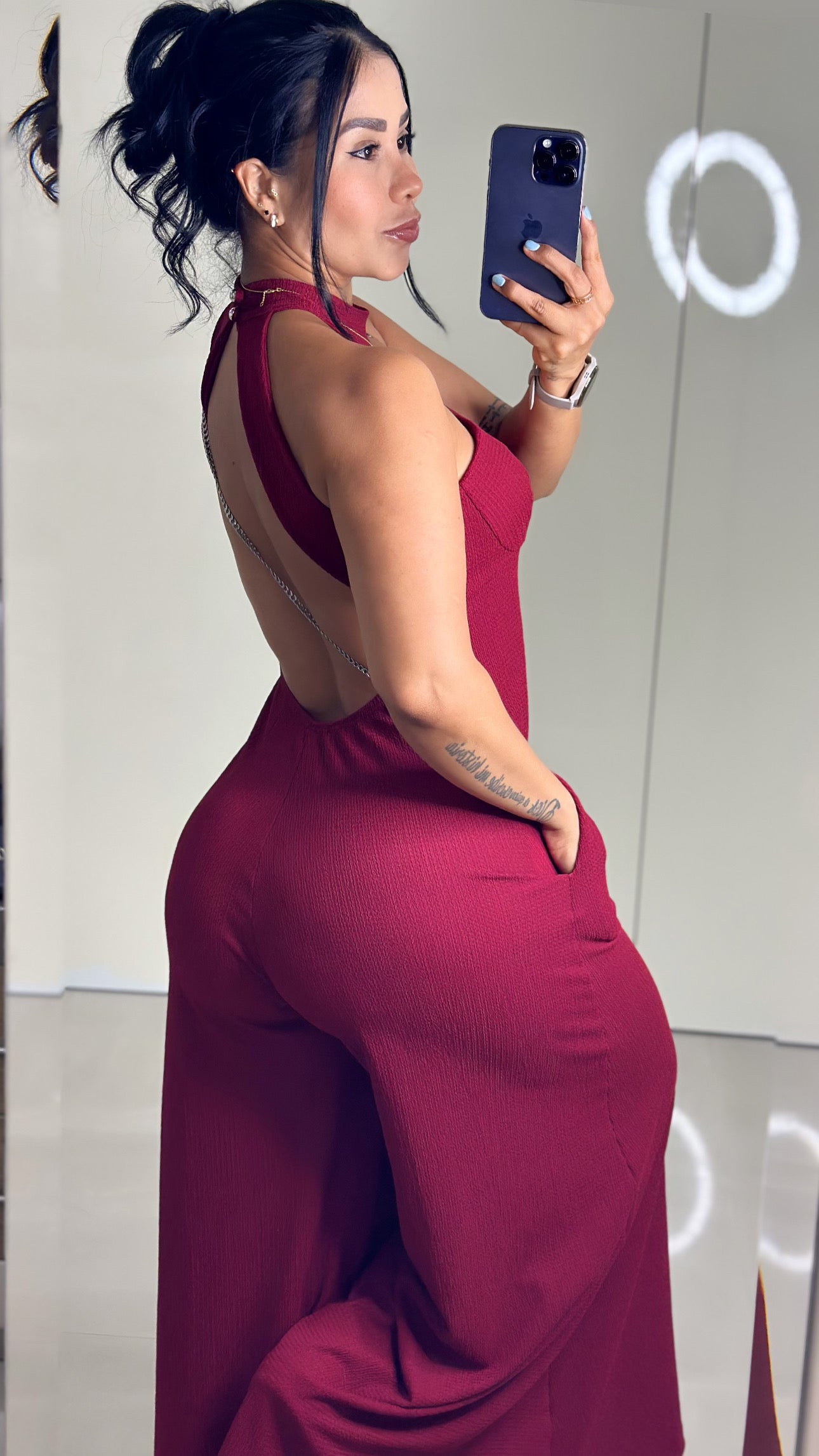 ENTERIZO ANCHO TELA TEXTURIZADO BOTONES CUELLO