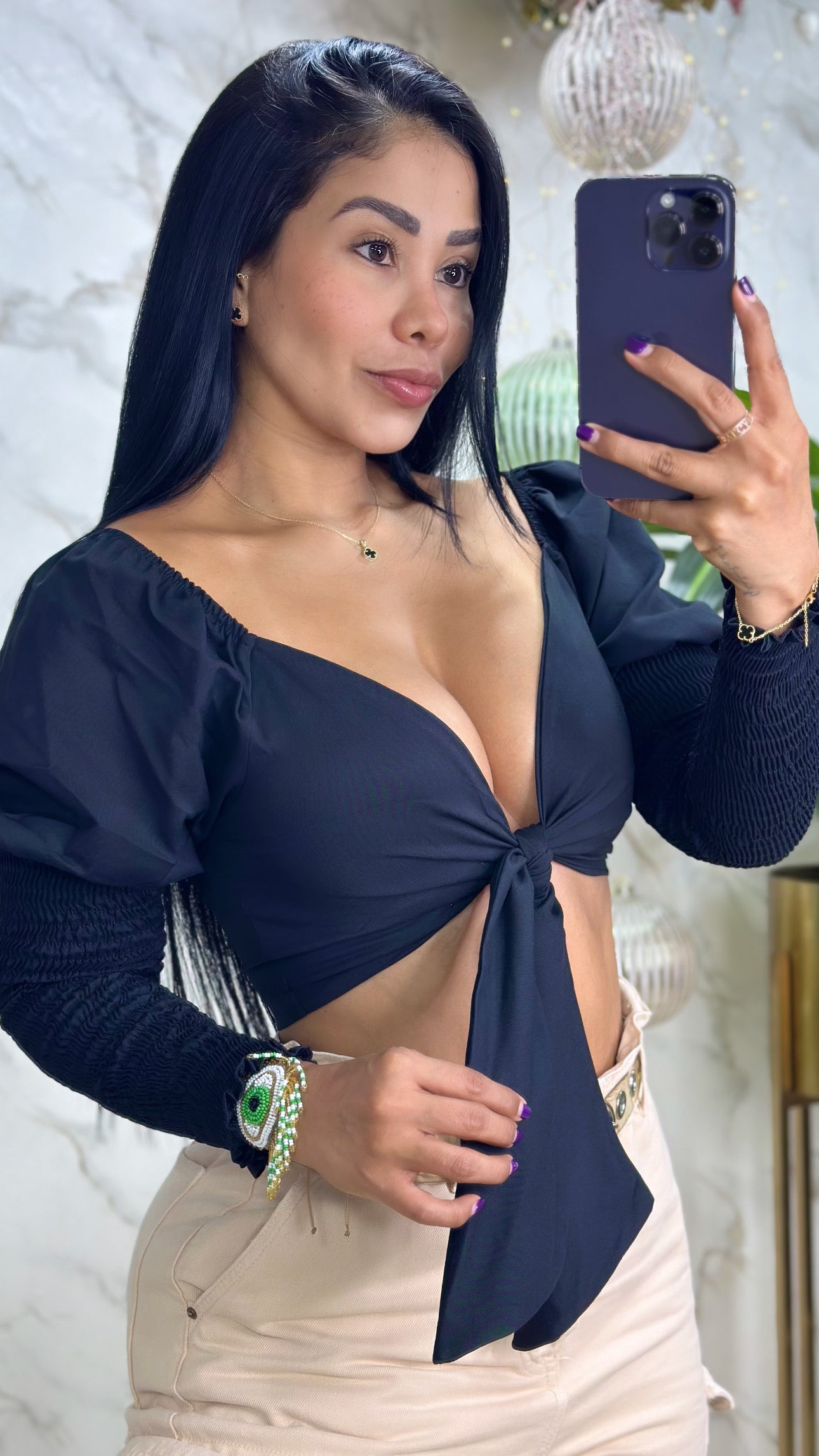 BLUSA MANGAS LARGAS RESORTADAS