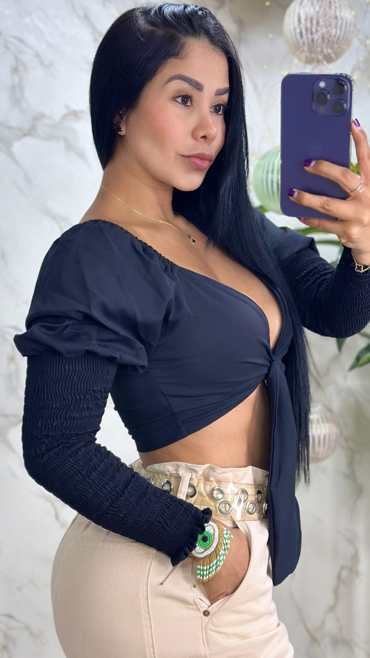 BLUSA MANGAS LARGAS RESORTADAS
