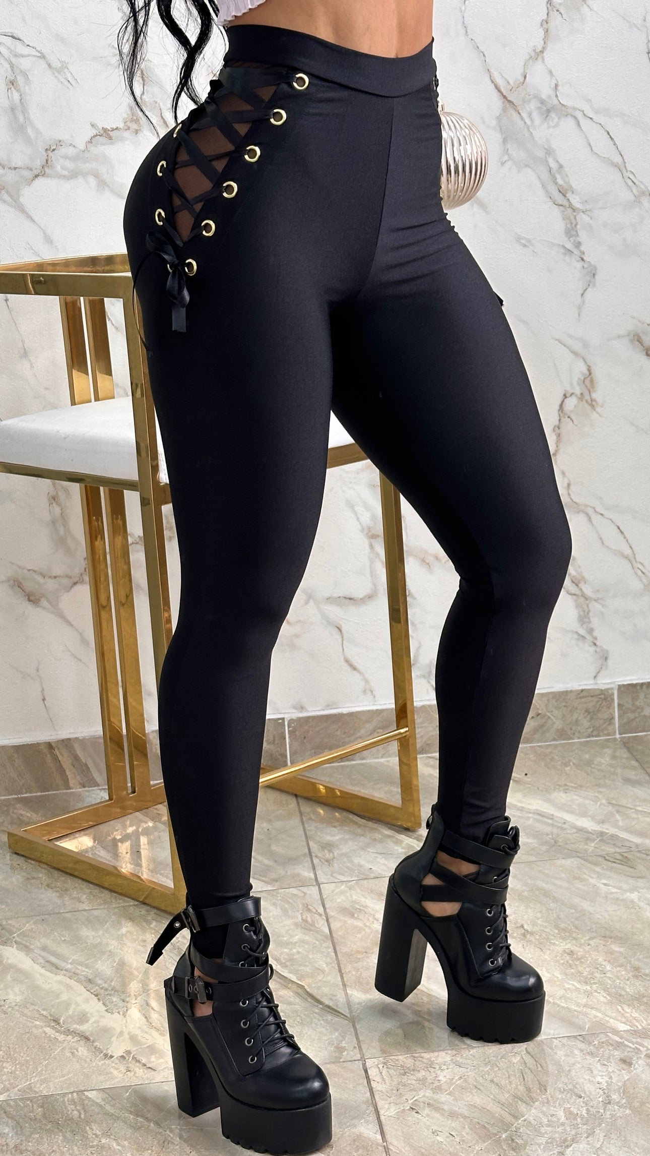 LEGGINS OJALETES, MALLA TEX