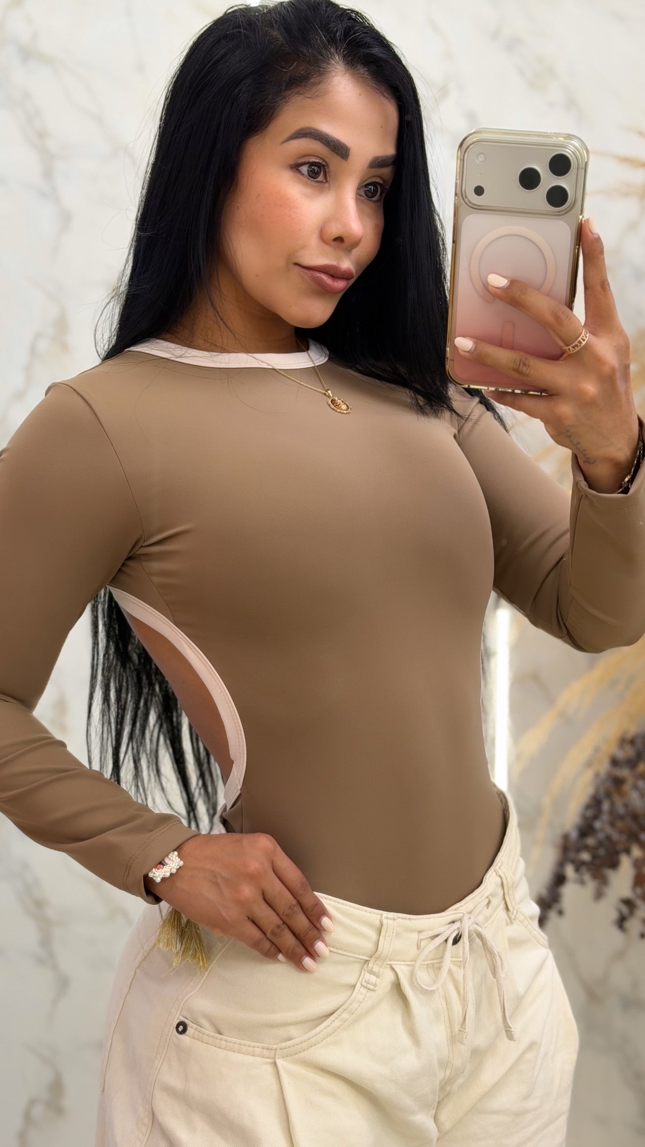 Body Aura Espalda Abierta – Manga Larga