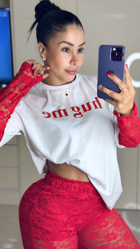 conjunto blonda blusa oversice dtf hugme